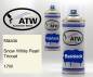 Preview: Mazda, Snow White Pearl Tricoat, 17W: 400ml Sprühdose + 400ml Klarlack - Set, von ATW Autoteile West.